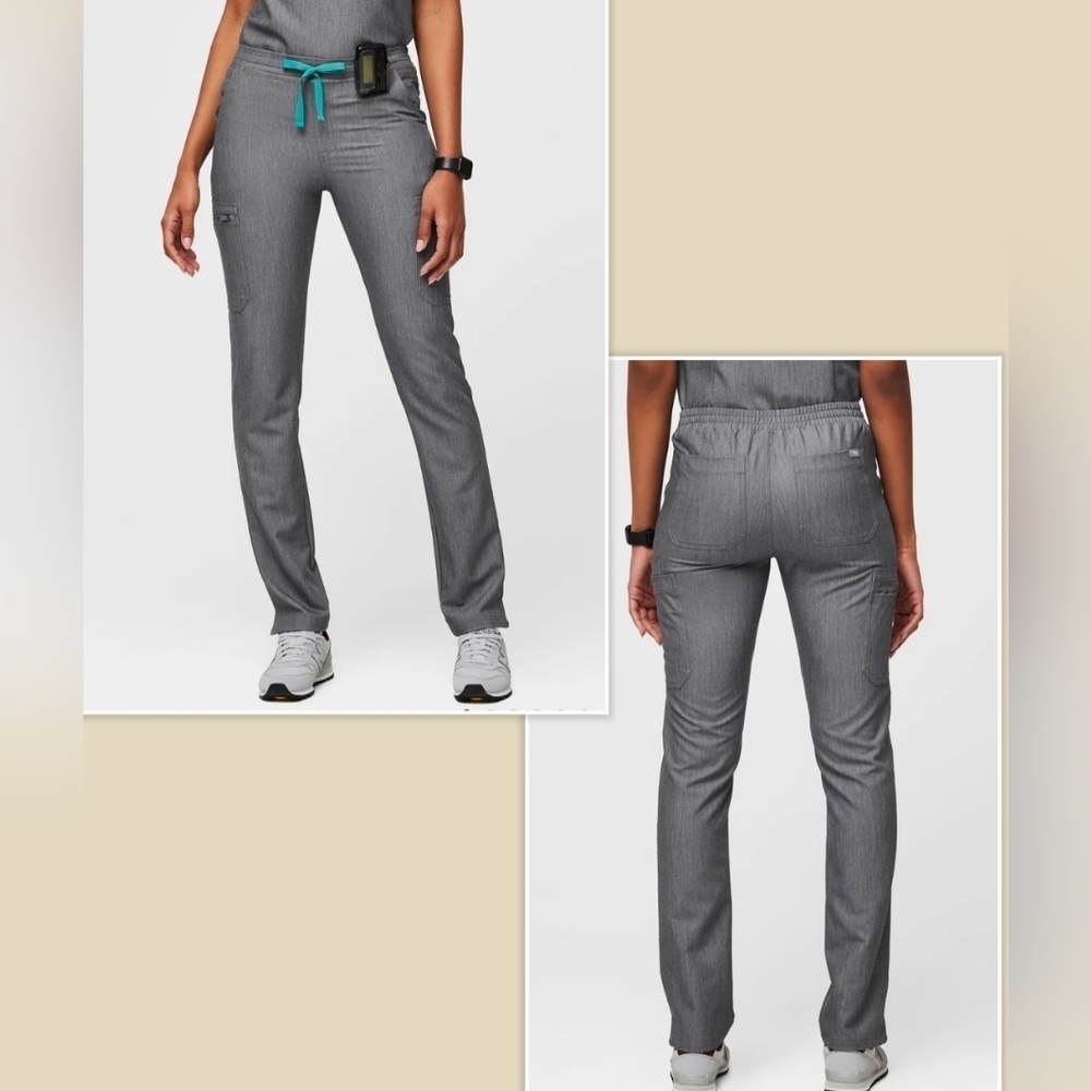 FIGS Yola Skinny Fit Straight Leg Scrubs Pants Heather Blue Size XXS or 00 or 0